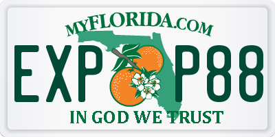 FL license plate EXPP88