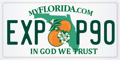FL license plate EXPP90