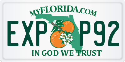 FL license plate EXPP92