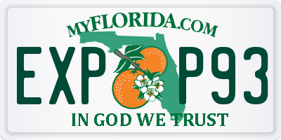FL license plate EXPP93
