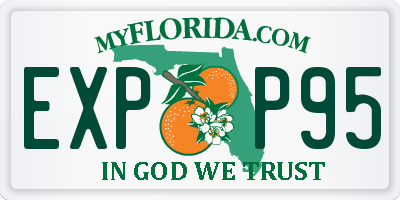 FL license plate EXPP95