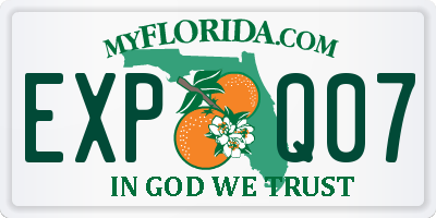 FL license plate EXPQ07