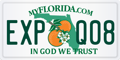 FL license plate EXPQ08