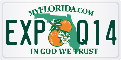 FL license plate EXPQ14