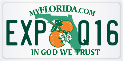 FL license plate EXPQ16