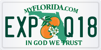FL license plate EXPQ18