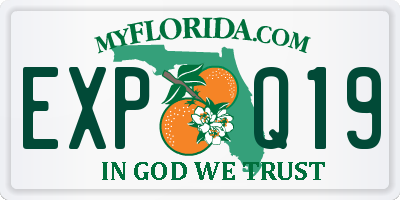 FL license plate EXPQ19