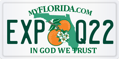 FL license plate EXPQ22