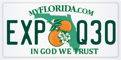 FL license plate EXPQ30