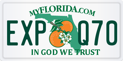 FL license plate EXPQ70