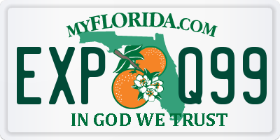 FL license plate EXPQ99