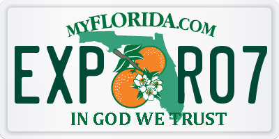 FL license plate EXPR07