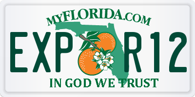 FL license plate EXPR12