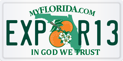 FL license plate EXPR13
