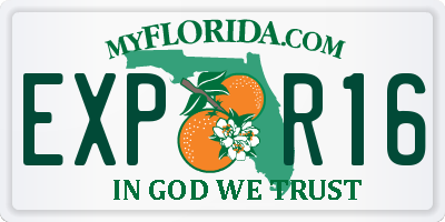 FL license plate EXPR16