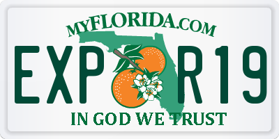 FL license plate EXPR19