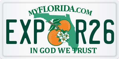 FL license plate EXPR26
