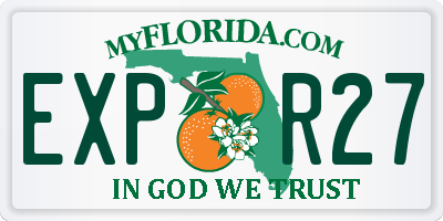 FL license plate EXPR27