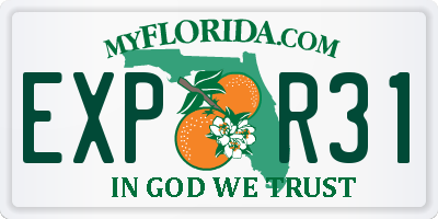 FL license plate EXPR31