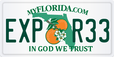 FL license plate EXPR33
