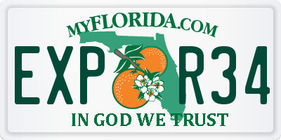 FL license plate EXPR34