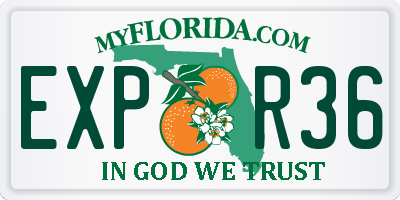 FL license plate EXPR36