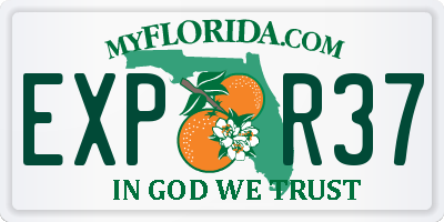 FL license plate EXPR37