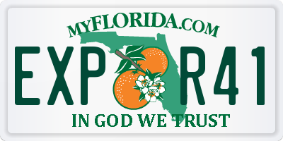 FL license plate EXPR41