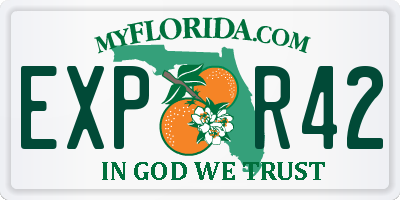 FL license plate EXPR42