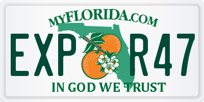 FL license plate EXPR47