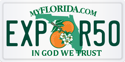 FL license plate EXPR50
