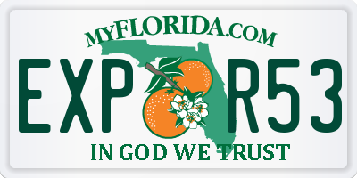 FL license plate EXPR53