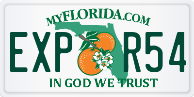 FL license plate EXPR54