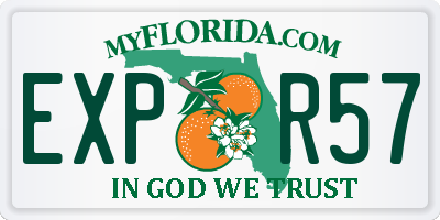 FL license plate EXPR57