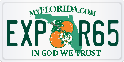 FL license plate EXPR65