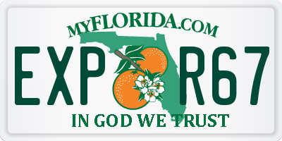 FL license plate EXPR67