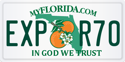 FL license plate EXPR70