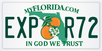 FL license plate EXPR72