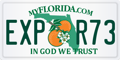 FL license plate EXPR73