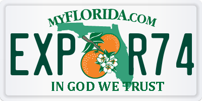 FL license plate EXPR74