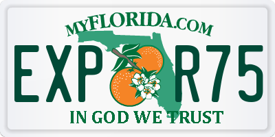 FL license plate EXPR75