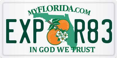FL license plate EXPR83