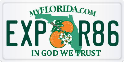 FL license plate EXPR86