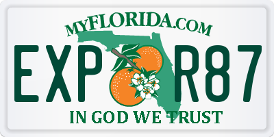 FL license plate EXPR87