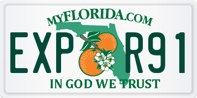 FL license plate EXPR91