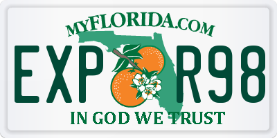 FL license plate EXPR98