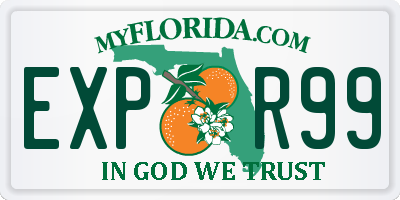 FL license plate EXPR99