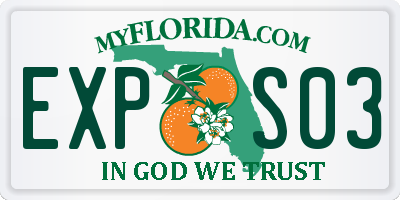 FL license plate EXPS03