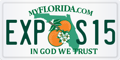 FL license plate EXPS15