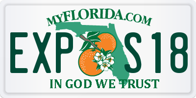 FL license plate EXPS18